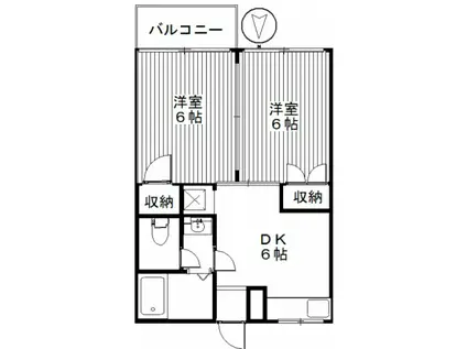 阿部ハイツ(2DK/2階)の間取り写真