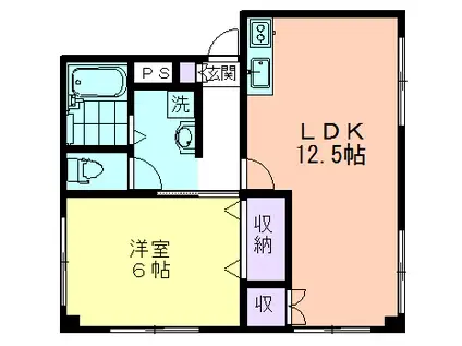 エトワール美住(1LDK/1階)の間取り写真