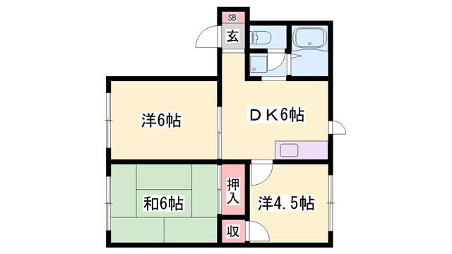 ブランニュー太子(3DK/1階)の間取り写真