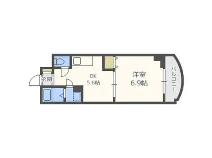 イング大宮(1DK/5階)の間取り写真