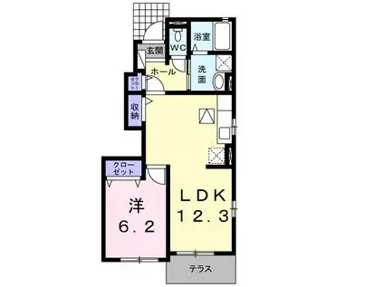 セレーノ(1LDK/1階)の間取り写真