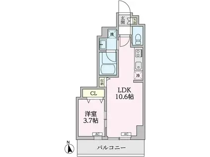豊玉カームマンションウエスト(1LDK/1階)の間取り写真