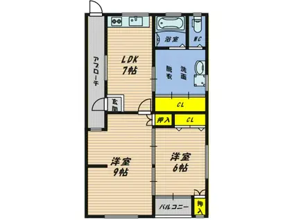 ガーデンテラス・シバ(2LDK/2階)の間取り写真