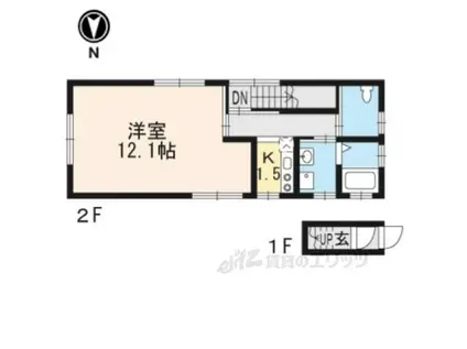 レジデンス東寺西2(1K/2階)の間取り写真