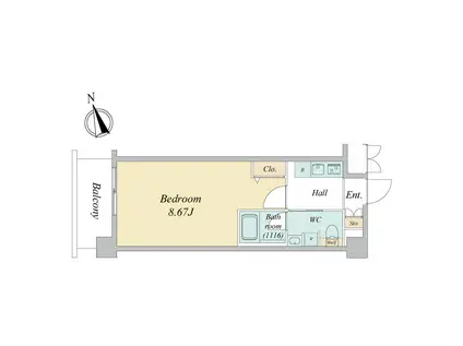 エヌステージニシクニタチ(1K/2階)の間取り写真