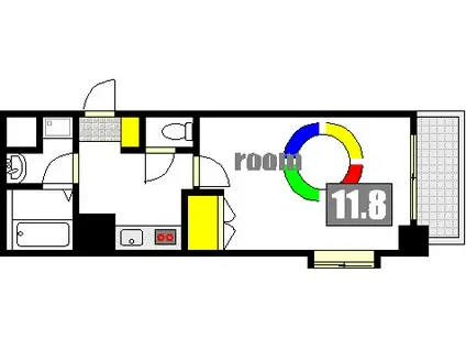 フォルム幟町(1K/3階)の間取り写真