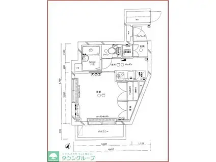 ルーブル学芸大学(1K/2階)の間取り写真