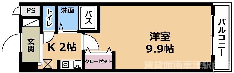 ベルエポック(1K/3階)の間取り写真