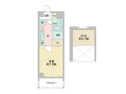 ベレーサ金山(1K/7階)の間取り写真