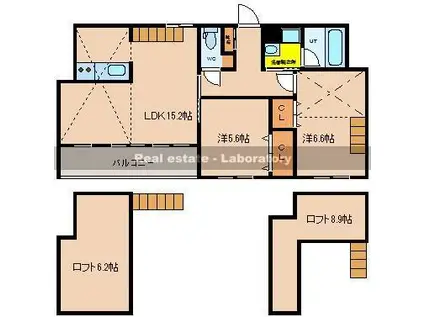 レスペランス船塚(2LDK/2階)の間取り写真