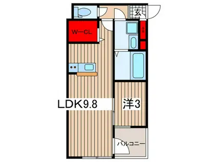 SIMODA大宮土呂(1LDK/3階)の間取り写真