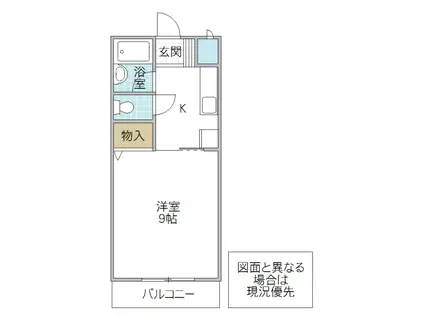 トワメゾン水戸 A棟(1K/1階)の間取り写真
