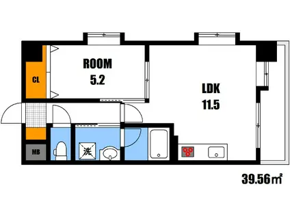 裕紀マンション(1LDK/3階)の間取り写真
