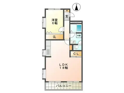 クレベール(1LDK/2階)の間取り写真