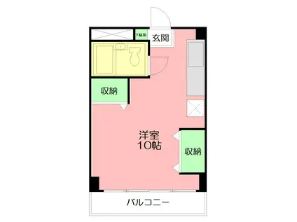 栄興厚木ヴィラ(1K/3階)の間取り写真