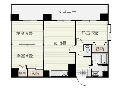 日宝エミール天文館(3LDK/7階)の間取り写真