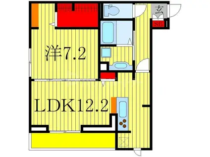FERRO RISAIA(1LDK/2階)の間取り写真