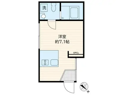 TRIAS531(ワンルーム/2階)の間取り写真