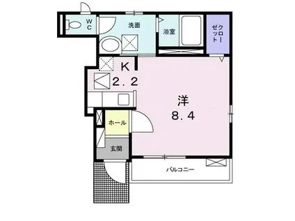 エトワール(ワンルーム/1階)の間取り写真