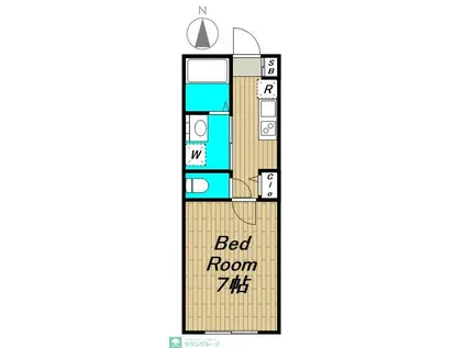 フルセイル上北台(1K/2階)の間取り写真