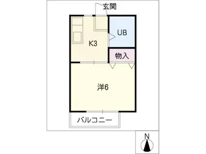 サンシティ鶴舞(1K/1階)の間取り写真