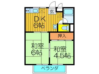サンハイツ(2DK/1階)の間取り写真