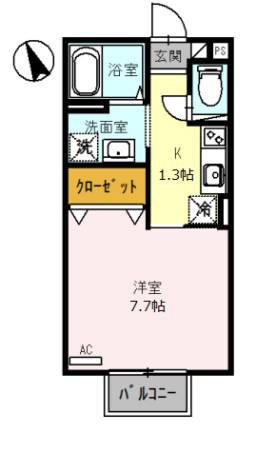 大阪モノレール本線 柴原阪大前駅 徒歩16分 2階建 築24年(1K/2階)の間取り写真