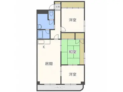 コーポラスもとまち(3LDK/3階)の間取り写真