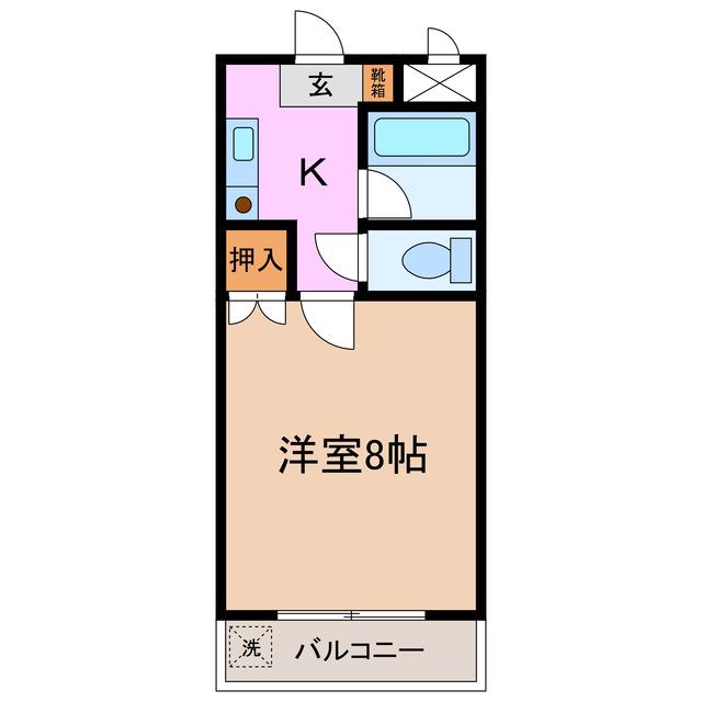 ジョイフル音貝(1K/1階)の間取り写真