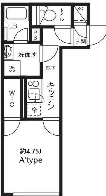 ルーデンス常盤台III(1K/4階)の間取り写真