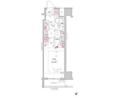 ベルシード西巣鴨(1K/5階)の間取り写真