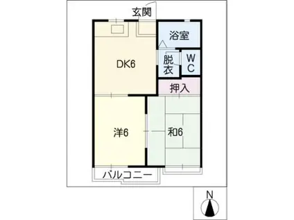 アーバンハウス加藤A(2DK/1階)の間取り写真