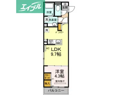 アレグリア(1LDK/2階)の間取り写真