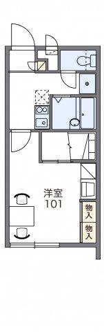 フルーリル(1K/2階)の間取り写真