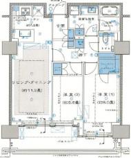 プラウドタワー芝浦(3LDK/23階)の間取り写真