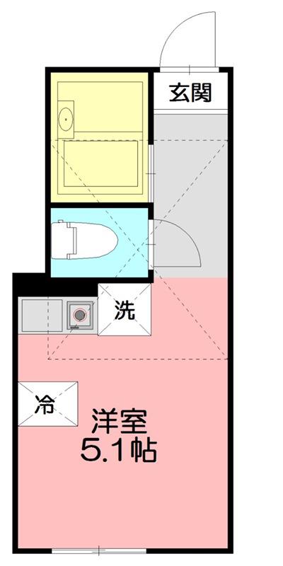 プライムテラス東海大学前III(ワンルーム/1階)の間取り写真