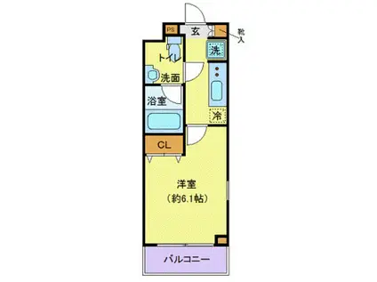 プレール・ドゥーク下丸子(1K/1階)の間取り写真