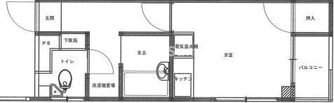 荒田マンション(ワンルーム/2階)の間取り写真