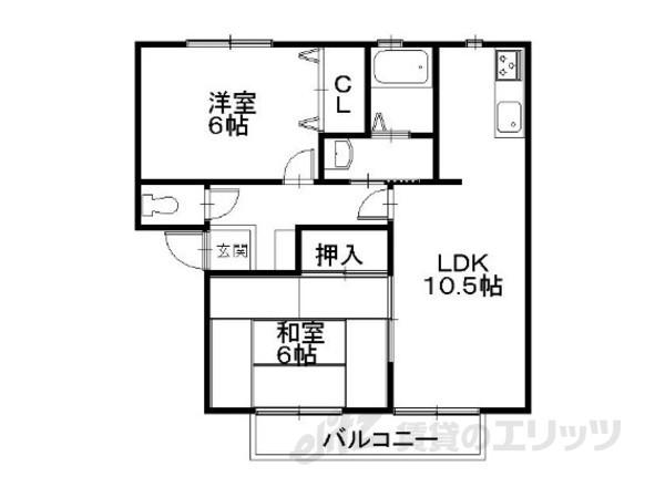 メゾンシェ・アン(2LDK/1階)の間取り写真