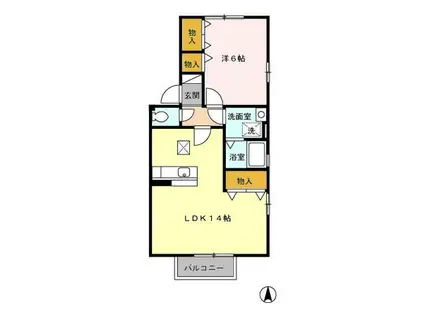 ラ・プレミールC(1LDK/1階)の間取り写真
