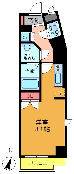 ドゥーエ国府台(ワンルーム/11階)の間取り写真