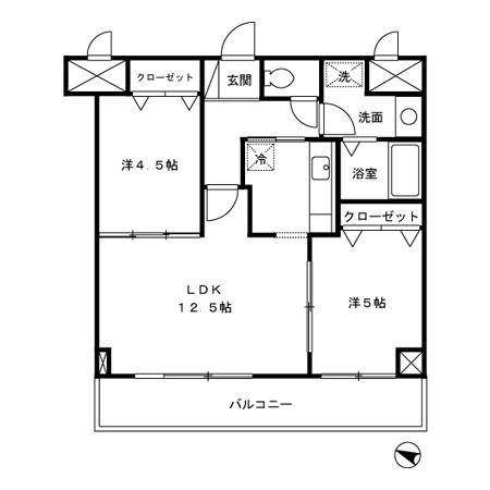 リブイル(2LDK/5階)の間取り写真