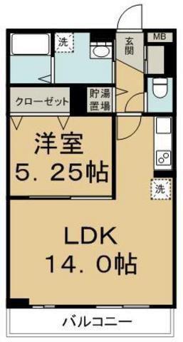 アネモスコートII(1LDK/2階)の間取り写真