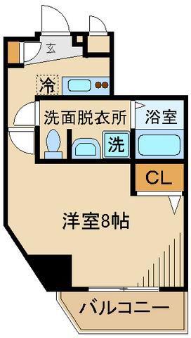 ハーモニーレジデンス府中の杜(1K/2階)の間取り写真