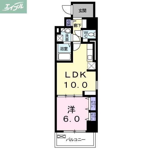 レジデンス柳町(1LDK/1階)の間取り写真