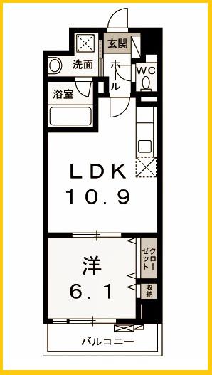 グランステージ綱島(1LDK/3階)の間取り写真