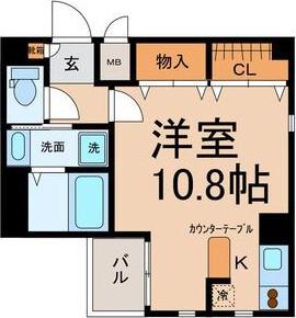 鳥居西アベニュー(ワンルーム/2階)の間取り写真