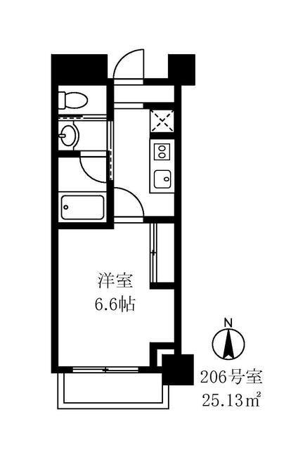 アーツ菊川(1K/2階)の間取り写真