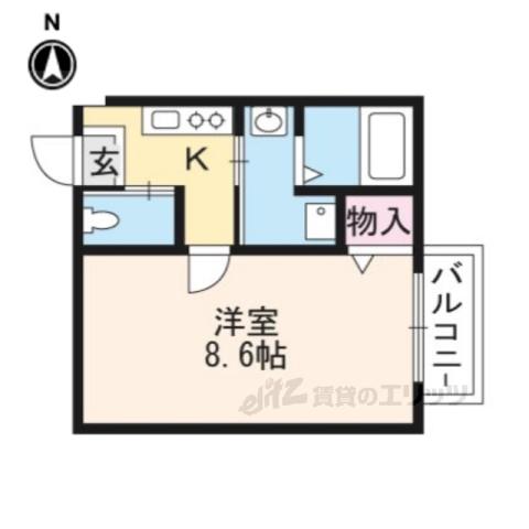 シャンクレール4(1K/3階)の間取り写真