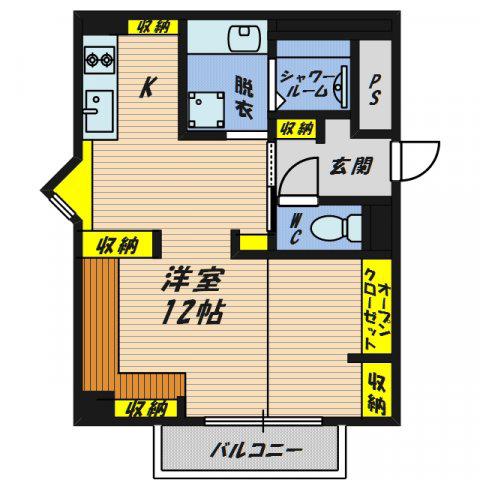 日商岩井京橋ハイツ(1K/4階)の間取り写真
